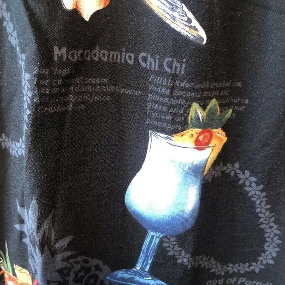 Hilo Hattie Black Tropical Drinks Button Up Shirt - Picture 6 of 6